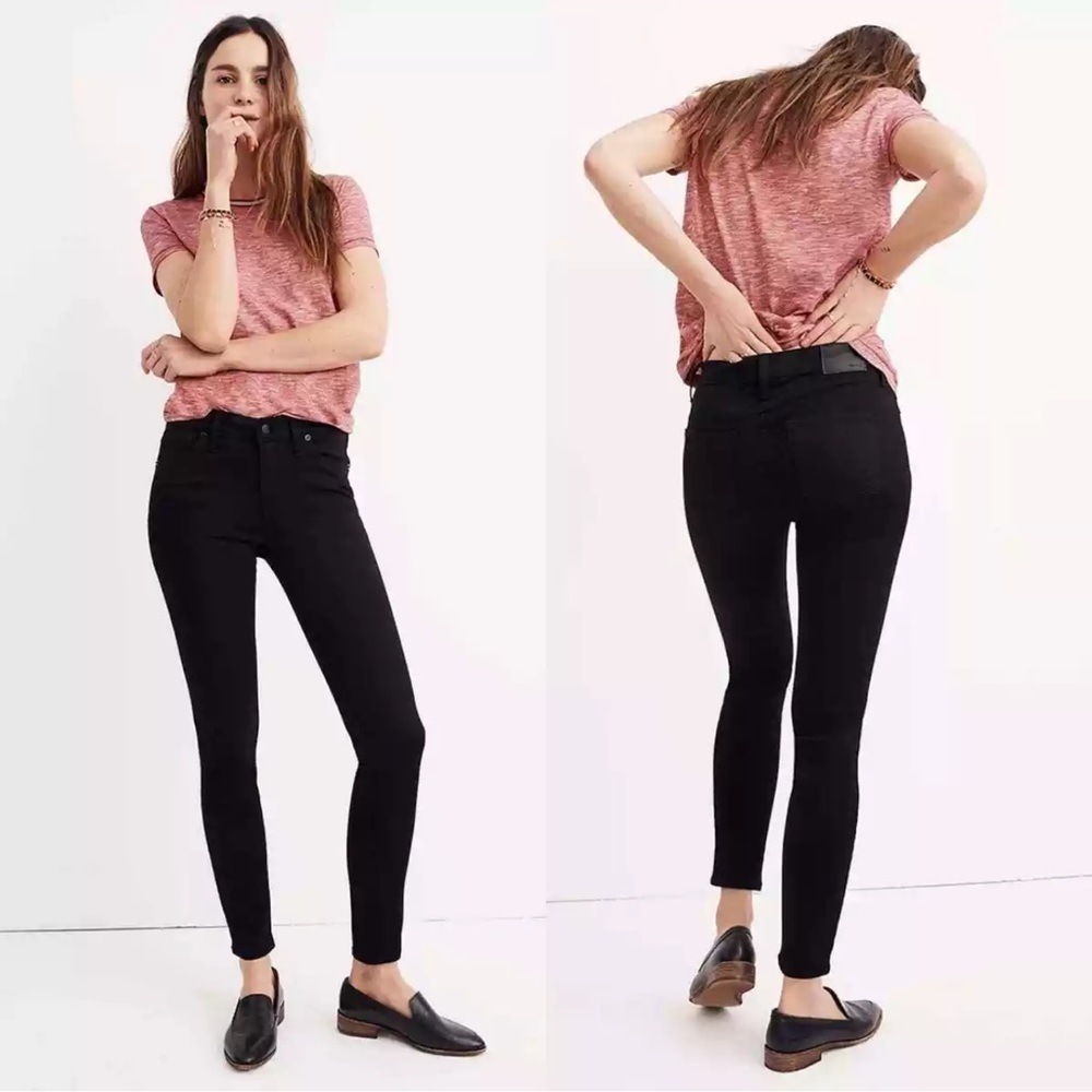 Madewell 8” skinny jeans in Carbondale wash (black)